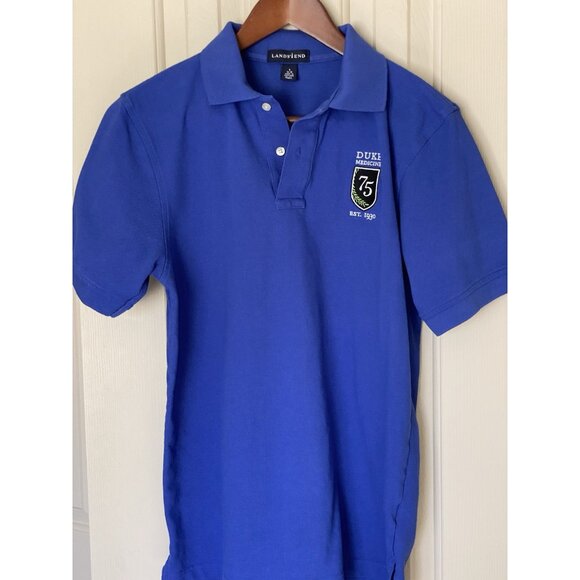 Lands' End Duke Medicine Polo Shirt Men's S Blue Short Sleeve Casual Golf - Picture 3 of 6